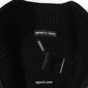 EMPORIO ARMANIファータートルネックハーフジップニットセーター