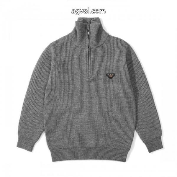 EMPORIO ARMANIファータートルネックハーフジップニットセーター 3